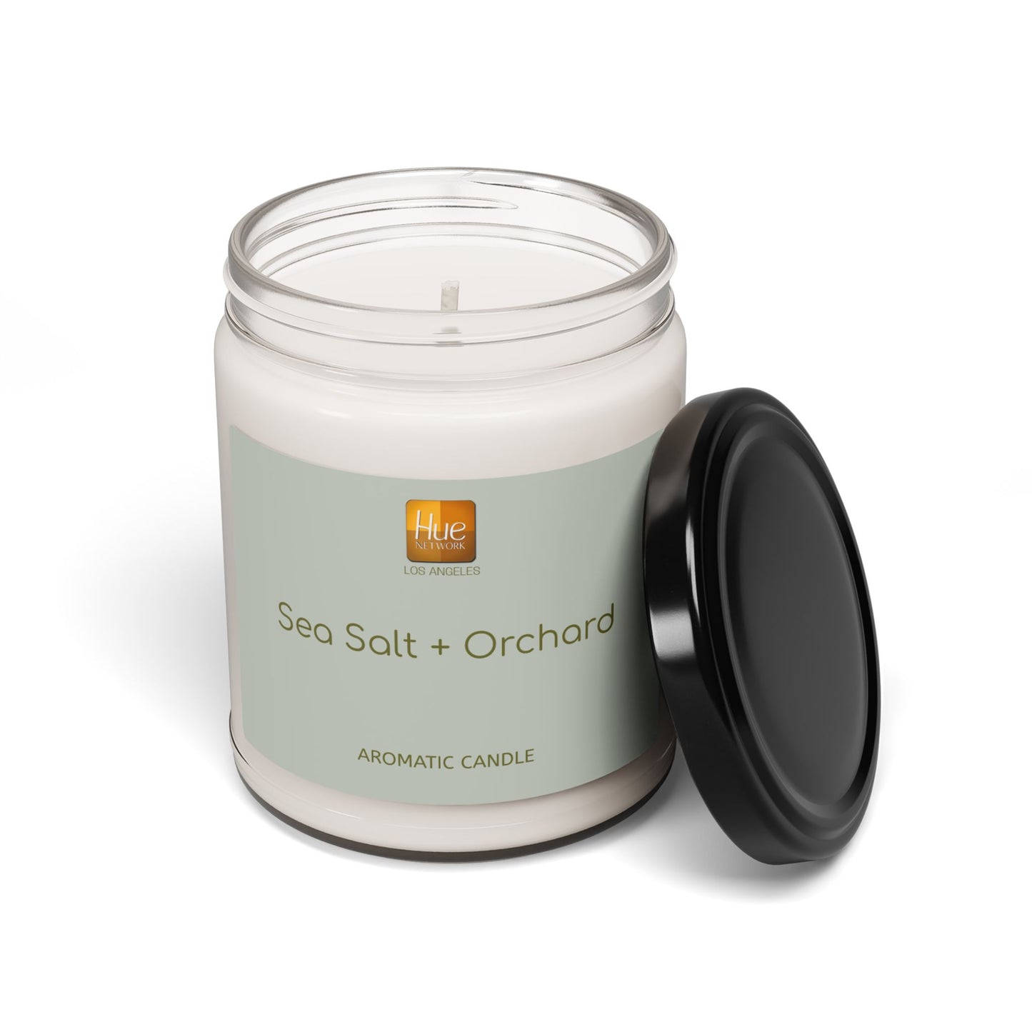 HUE - Sea Salt + Orchid Soy Candle — 9oz Scented Jar (Sea Salt + Orchid Fragrance)