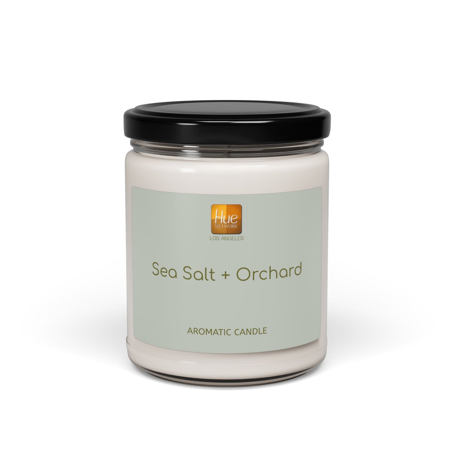 HUE - Sea Salt + Orchid Soy Candle — 9oz Scented Jar (Sea Salt + Orchid Fragrance)
