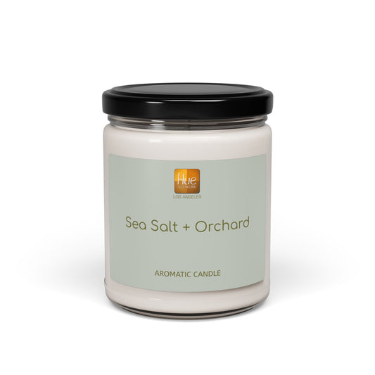 HUE - Sea Salt + Orchid Soy Candle — 9oz Scented Jar (Sea Salt + Orchid Fragrance)