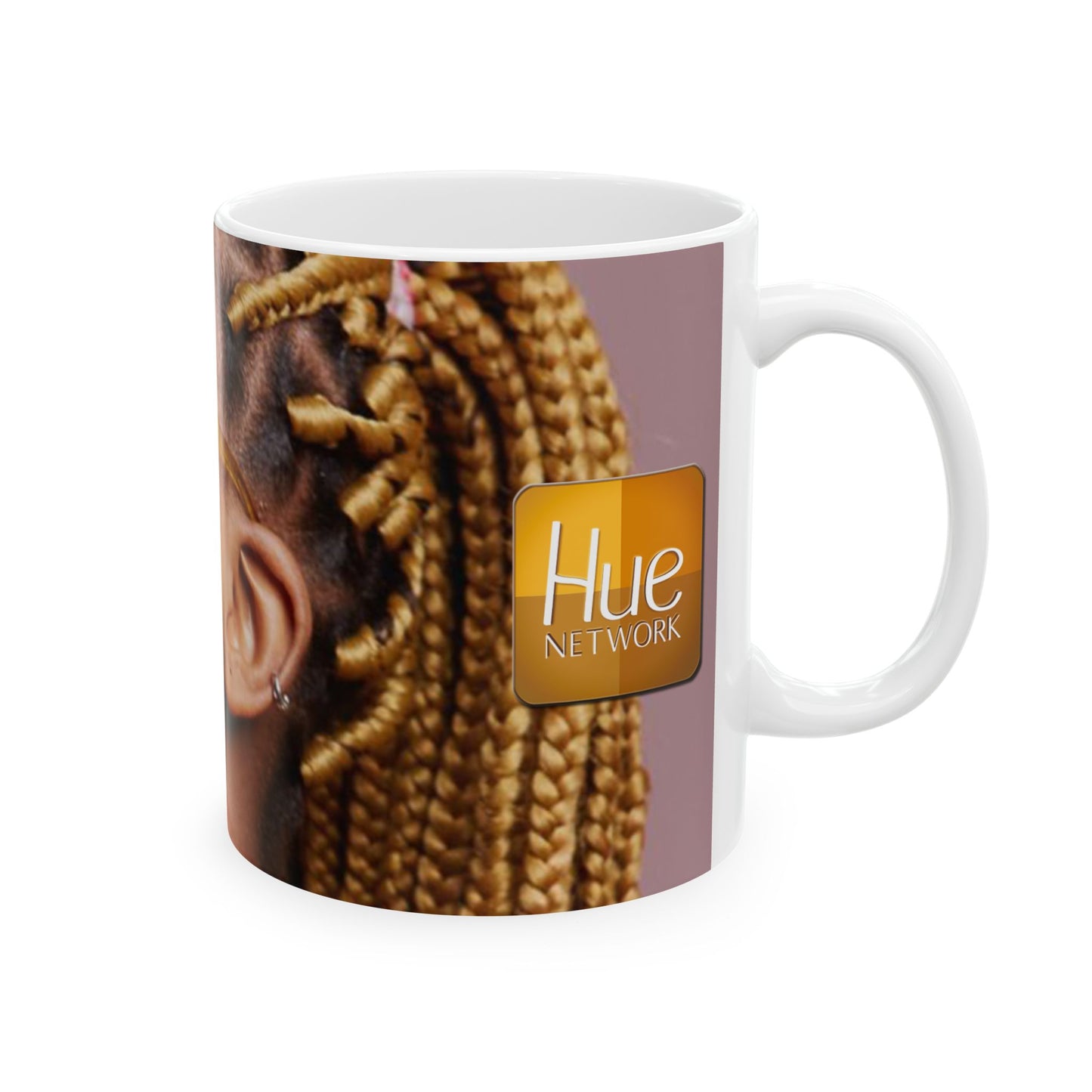 HUE - Afro Braid Portrait Ceramic Mug – Stylish Coffee Cup ( 11oz )