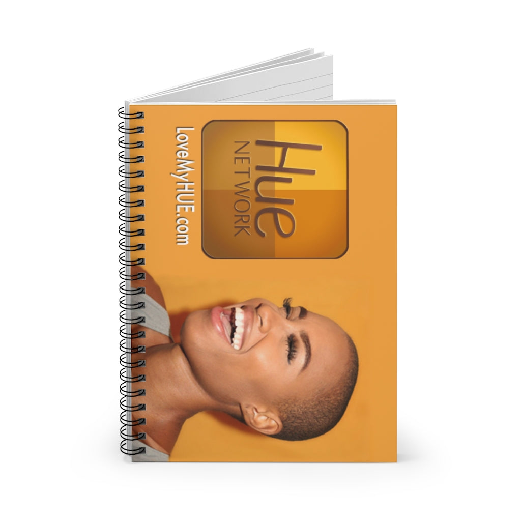 HUE "Gold Smiling Woman" Spiral Ruled Line Notebook