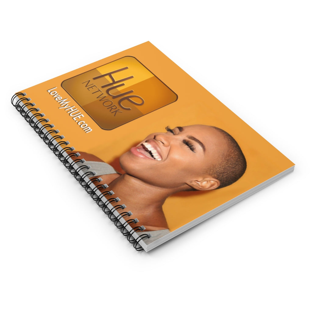 HUE "Gold Smiling Woman" Spiral Ruled Line Notebook