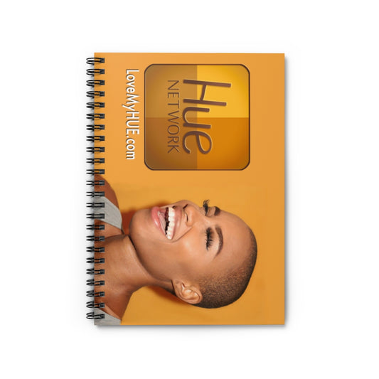HUE "Gold Smiling Woman" Spiral Ruled Line Notebook